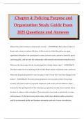 Chapter 4&colon; Policing Purpose and Organization Study Guide Exam 2025 Questions and Answers
