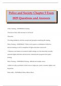 Police and Society Chapter 5 Exam 2025 Questions and Answers