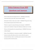 Police Entrance Exam 2025 Questions and Answers