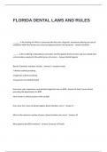 FLORIDA DENTAL LAWS AND RULES EXAM QUESTIONS WITH 100&percnt; CORRECT ANSWERS