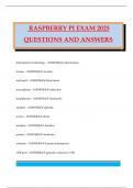 RASPBERRY PI EXAM 2025 QUESTIONS AND ANSWERS