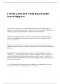 Florida Laws and Rules Board Exam  Questions and Answers-Dental Hygiene