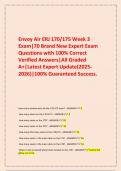        Envoy Air ERJ 170&sol;175 Week 3 Exam&vert;70 Brand New Expert Exam Questions with 100&percnt; Correct Verified Answers&vert;All Graded A&plus;&vert;Latest Expert Update&lpar;2025-2026&rpar;&vert;100&percnt; Guaranteed Success&period;