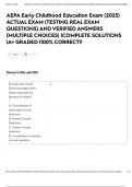 AEPA Early Childhood Education Exam &lpar;2025&rpar; ACTUAL EXAM &lpar;TESTING REAL EXAM QUESTIONS&rpar; AND VERIFIED ANSWERS &lpar;MULTIPLE CHOICES&rpar; &vert;COMPLETE SOLUTIONS &vert;A&plus; GRADED &vert;100&percnt; CORRECT&excl;&excl;