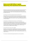 Entry-Level CBP Officer Logical Reasoning Test 