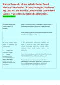 State of Colorado Motor Vehicle Dealer Board&Tab; Mastery Examination &sol; Expert Strategies&comma; Review of Key Quizzes&comma; and Practice Questions for Guaranteed Success &sol; Questions & Detailed Explanations&period;  Terms in this set &lpar;52&rpar; 