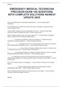 EMERGENCY MEDICAL TECHNICIAN PRECISION EXAM 100 QUESTIONS WITH COMPLETE SOLUTIONS NEWEST UPDATE 2025