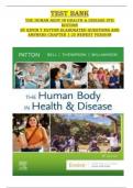 TEST BANK THE HUMAN BODY IN HEALTH & DISEASE 8TH  EDITION BY KEVIN T PATTON ELABORATED QUESTIONS AND ANSWERS CHAPTER 1-25 NEWEST VERSION