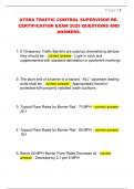 ATSSA TRAFFIC CONTROL SUPERVISOR RE CERTIFICATION EXAM 2025 QUESTIONS AND  ANSWERS&period; 