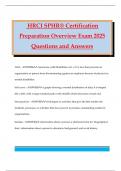 HRCI SPHR&reg; Certification Preparation Overview Exam 2025 Questions and Answers