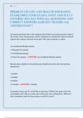 TEXAS STATE LIFE AND HEALTH INSURANCE EXAM&vert;&vert; SIMULATOR EXAM LATEST AND FULLY COVERED 2024-2025 WITH ALL QUESTIONS AND CORRECT ANSWERS ALREADY GRADED A&plus;&vert;&vert; ASSURED PASS&excl;&excl;&excl;