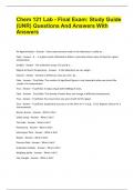 Chem 121 Lab - Final Exam&colon; Study Guide &lpar;UNR&rpar; 