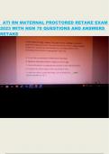 ATI RN MATERNAL PROCTORED RETAKE EXAM  2023 WITH NGN 70 QUESTIONS AND ANSWERS  RETAKE