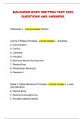BALANCED BODY WRITTEN TEST 2025  QUESTIONS AND ANSWERS&period;