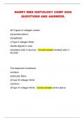 Barry University &ndash; BMS Histology COMP &lpar;2025&rpar; &ndash; Updated Actual Exam with Correct Solutions
