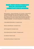 EXAM&colon; SWIFT RIVER COMMUNITY HEALTH&comma; 2025&sol;2026 WITH CORRECT&sol;ACCURATE ANSWERS