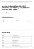 American Airlines ACTUAL EXAM TEST QUESTIONS & ANSWERS &lpar;A&plus; GRADED 100&percnt; VERIFIED&rpar; 2025 LATEST&excl;&excl;