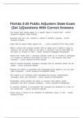 Florida 3-20 Public Adjusters State Exam &lpar;Set 1&rpar;Questions With Correct Answers