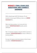 MCB4271 &ndash; University of Florida &ndash; Final Exam 2025 &ndash; Complete Questions and Correct Answers