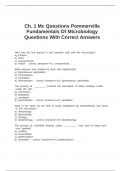 Ch&period; 1 Mc Questions Pommerville Fundamentals Of Microbiology Questions With Correct Answers
