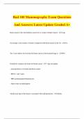 Mammography Bundled Exam with 100&percnt; correct answers