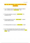 BIO 181 ASU EXAM 3 2025 QUESTIONS AND  ANSWERS&period;