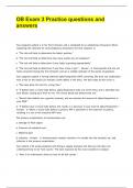 OB Exam 3 Practice 