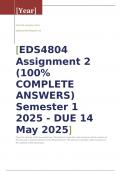 &lbrack;EDS4804 Assignment 2 &lpar;100&percnt; COMPLETE ANSWERS&rpar; Semester 1 2025 - DUE 14 May 2025&rsqb;