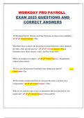 Workday Pro Payroll Exam 2025 &ndash; Questions and Correct Answers &ndash; Complete Certification Study Material