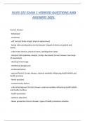 NURS 222 EXAM 1 VERIFIED QUESTIONS AND ANSWERS 2025&period; 