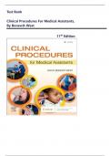 TEST BANK For Clinical Procedures for Medical Assistants&comma; 11th Edition by Bonewit-West&comma; Verified Chapters 1 - 23&vert;&vert; Complete Newest Update