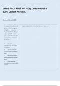 EMT-B AAOS Final Test &sol; Key Questions with 100&percnt; Correct Answers&period;