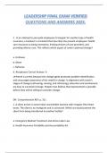 LEADERSHIP FINAL EXAM VERIFIED QUESTIONS AND ANSWERS 2025