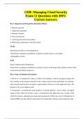 C838 -Managing Cloud Security Exam 11 Questions with 100&percnt; Correct Answers&period;
