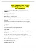 C838 -Managing Cloud Security Exam 12 Questions with 100&percnt; Correct Answers&period;