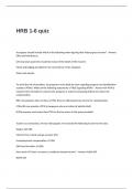 HRB 1-6 Quiz Questions and Answers