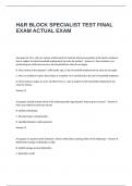 H&R BLOCK SPECIALIST TEST FINAL EXAM ACTUAL EXAM QUESTIONS AND ANSWERS