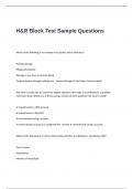 H&R Block Test Sample Questions and Answers