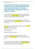 ILLINOIS CNA STATE EXAM A  QUESTIONS AND  ANSWERS ACTUAL COMPLETE BEST SOLUTION  THAT COVERS 2024&sol;2025 WITH CORRECT  VERIFIED&sol;DETAILED ANSWERS BEST RATED TO  SCORE A&plus; FOR PASS