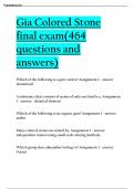  GIA Colored Stone Final Exam &vert; 464 Questions and Answers &vert; Complete Review with Gemology Assignments