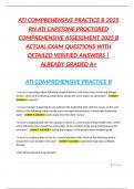 ATI COMPREHENSIVE PRACTICE B 2025 RN ATI CAPSTONE PROCTORED COMPREHENSIVE ASSESSMENT 2025 B ACTUAL EXAM QUESTIONS WITH DETAILED VERIFIED ANSWERS | ALREADY GRADED A+