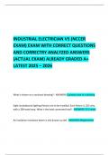   INDUSTRIAL ELECTRICIAN V5 &lpar;NCCER EXAM&rpar; EXAM WITH CORRECT QUESTIONS AND CORRECTRY ANALYZED ANSWERS &lpar;ACTUAL EXAM&rpar; ALREADY GRADED A&plus; LATEST 2025 &ndash; 2026  
