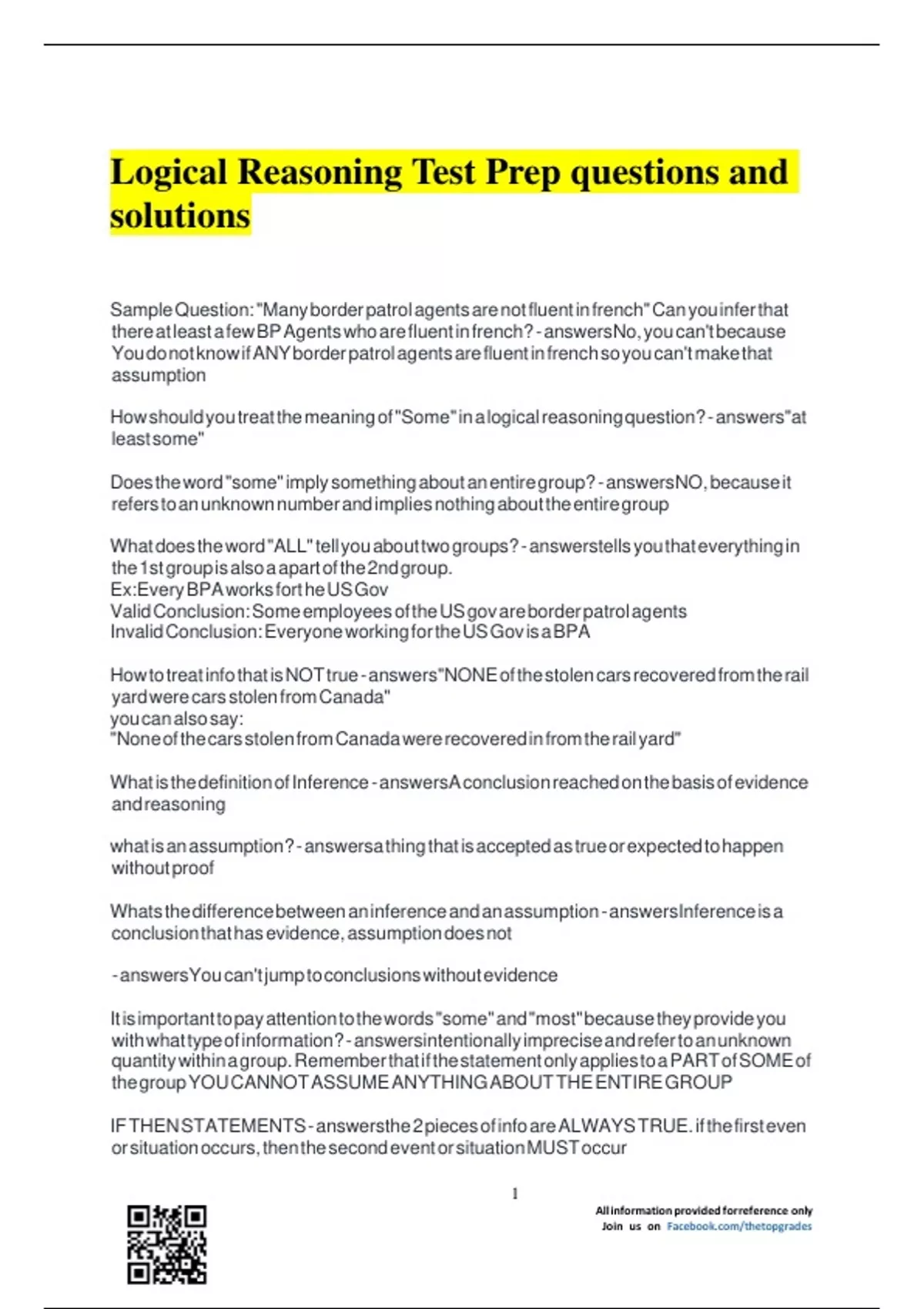 Logical Reasoning Test Prep Questions And Solutions Logical Reasoning