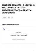ASNT RT II EXAM 150&plus; QUESTIONS AND CORRECT DETAILED ANSWERS UPDATE ALREADY A GRADE&vert;NEW&excl;