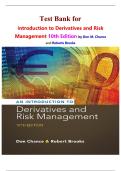 Test Bank for  Introduction to Derivatives and Risk Management 10th Edition by Don M&period; Chance and Roberts Brooks  isbn-9781305104969