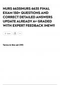 NURS 6635&vert;NURS 6635 FINAL EXAM 150&plus; QUESTIONS AND CORRECT DETAILED ANSWERS UPDATE ALREADY A&plus; GRADED WITH EXPERT FEEDBACK &vert;NEW&excl;&excl;