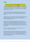 ENCE 325 Final UPDATED ACTUAL   Exam Questions and CORRECT Answers
