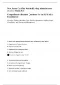 New Jersey Certified Assisted Living Administrator  &lpar;CALA&rpar; Exam 2025 Comprehensive Practice Questions for the NJ CALA  Examination Covering Topics in Resident Care&comma; Facility Operations&comma; Staffing&comma; Legal  Compliance&comma; and Emergency Management