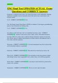 ENC Final Test UPDATED ACTUAL  Exam  Questions and CORRECT Answers 