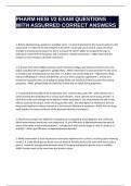 PHARM HESI V2 EXAM QUESTIONS WITH ASSURRED CORRECT ANSWERS